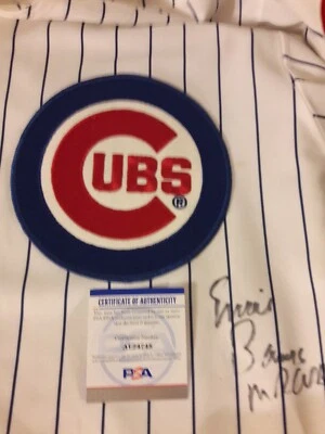 Ernie Banks Mr Cub Signed AUTHENTIC RUSSELL Chicago Cubs Jersey PSA DNA COA - Image 1 of 4
