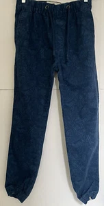 HOLLISTER mens twill skinny jogger pants blue Leaf Print size small - Picture 1 of 4
