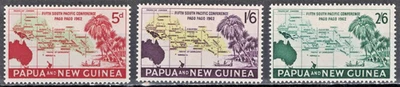 PAPÚA NUEVA GUINEA: 1962 SC#167-69 MNH 5º So. Pacific Conf. AP3936 Foto 1 de 2