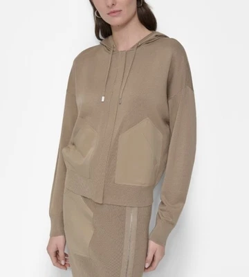 Suéter con Capucha DKNY Para Mujer Manga Larga Taupe Talla XS Foto 1 de 3