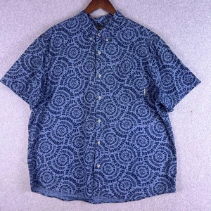 Eddie Bauer Shirt Men's XL Blue Abstract Classic Fit Button Down Pocket Casual - Picture 1 of 10