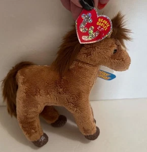Ty Saddle das Pferd 2.0 braunes Pony weiches Stofftier 7 Zoll neu mit Anhänger + Code - Bild 1 von 5
