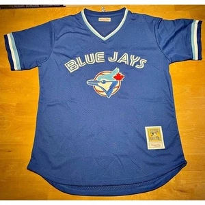 Camiseta deportiva cosida grande Mitchell & Ness de béisbol MLB Toronto Blue Jays nueva sin etiquetas - Imagen 1 de 2