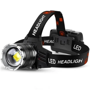 LED Rechargeable Headlamp 990000 High Lumens, 95 Hours Endurance Head Lamp wi... - Picture 1 of 8