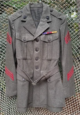 Superb Original WW2 Named USMC Four Pocket Wool Jacket - Feb 7, 1944 - Image 1 of 4