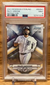 RILEY GREENE Refractor /199 PSA 9 MINT Rookie | 2023 Bowman Sterling TIGERS RC - Picture 1 of 2