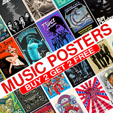 Music Gig Concert Poster Classic Retro Rock Vintage Wall Art Print Picture A4 A3