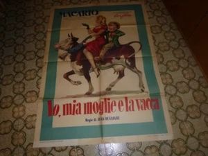 MOVIE POSTER ORIGINALE MACARIO IO MIA MOGLIE E LA VACCA  CM 139 X 100 - Picture 1 of 8