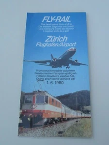 Zurich Airport Train Service Timetable June 1, 1980 = - Picture 1 of 1