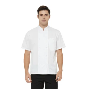 Unisex Chef Coat Short Sleeve Button Chef Jacket Kitchen Restaurant Uniform - Picture 1 of 73