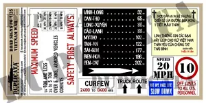 Diorama/Model Accessory - 1/35 Road Signs #6 - Vietnam War - Foto 1 di 3