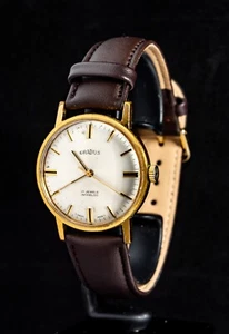 Gradus vergoldete Herren Handaufzug Uhr -- funktioniert, Ø34mm Gehäuse - Bild 1 von 8