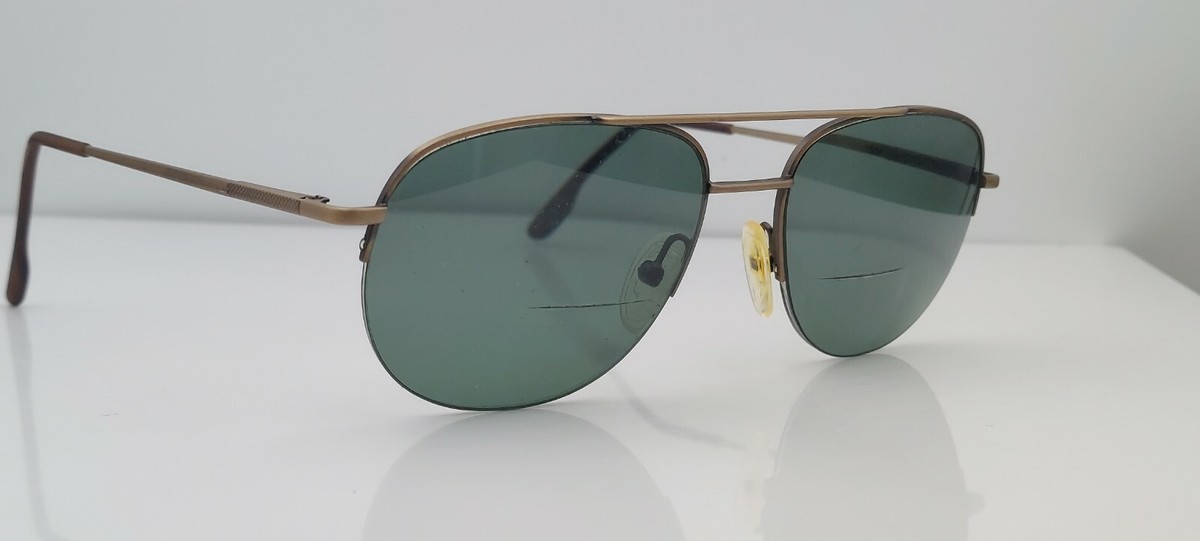 Vintage Kirkland Signature Bronze Oval Half-Rim Sunglasses Frames Only Bronze Original Oval Vintage Sunglasses for sale | eBay main image 2