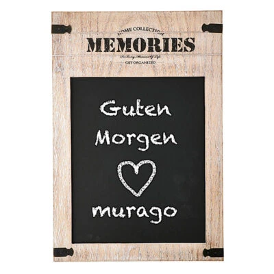 Kreidetafel Memoboard Wanddeko Werbetafel Wandtafel Vintage Deko Holzoptik - Bild 1 von 2