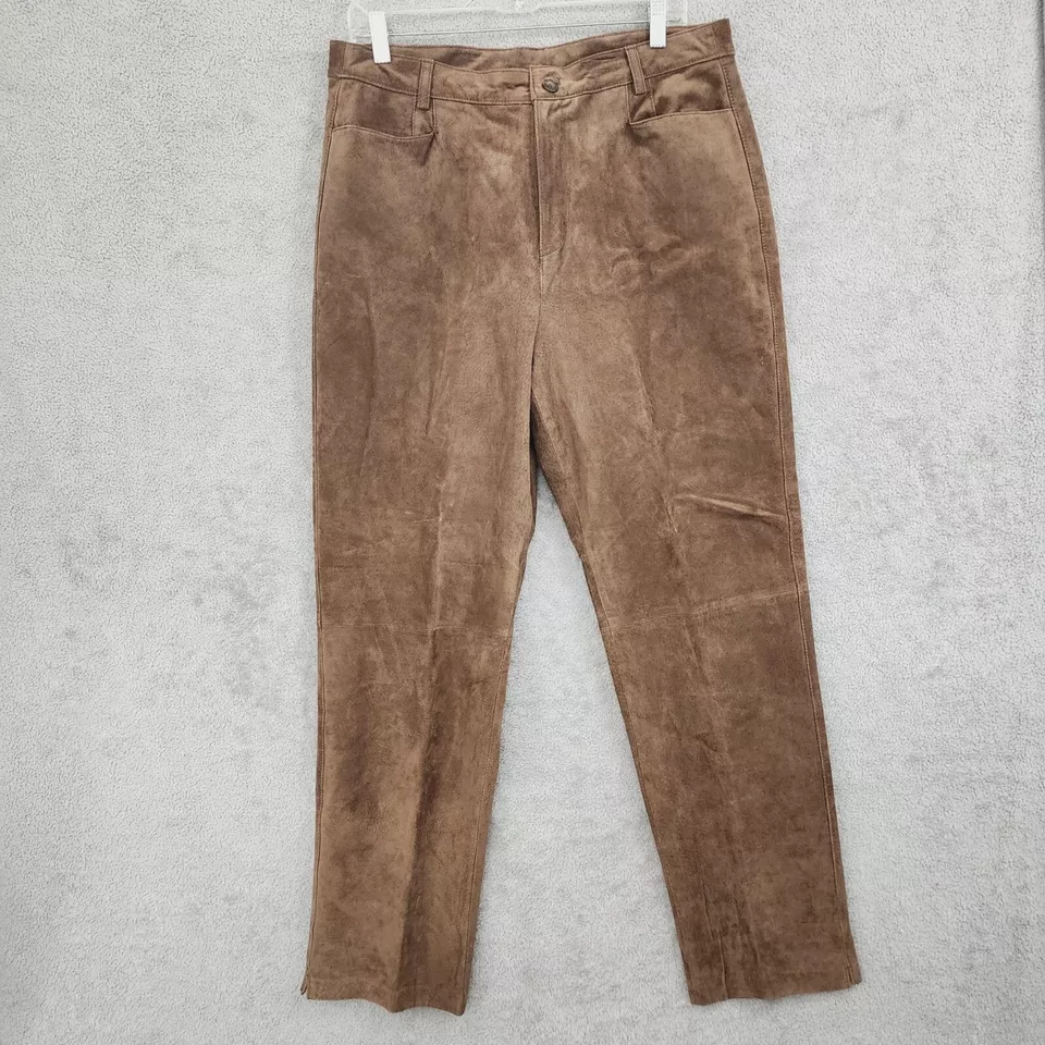 Sonoma Jean Women's Leather Pants Size 16 Straight Leg Brown 19CT - Image 1 of 4