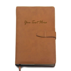 Personalised PU Leather Notebook Lined Journal Diary Notepad Engraved Your Text - Picture 1 of 10
