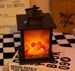 Small decorative cozy fireplace lantern flame effect - Picture 1 of 13
