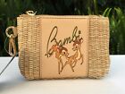 Disney Bambi Basket Weave Zip Top Coin Purse Cardholder Our Universe Nwt