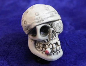 Large Skull Gear Shift Knob Accessory Handle Pontiac Olds GM Pirate Ford AMC - Picture 1 of 12