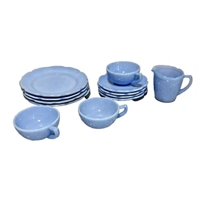 Delphite Blue Jeannette Juego de Té Infantil Tazas Platillos Crema Platos Lote 12 Piezas - Imagen 1 de 15