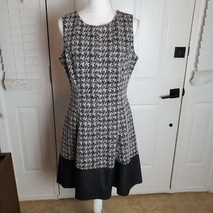 Lauren Ralph Lauren Fit & Flare Kleid Damen 12 schwarz weiß meliert Strick Büro - Bild 1 von 12