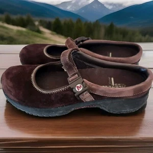 Merrell Air Cushion Chocolate Brown Women’s Mary Jane Slides Shoes Size 9 - Picture 1 of 12
