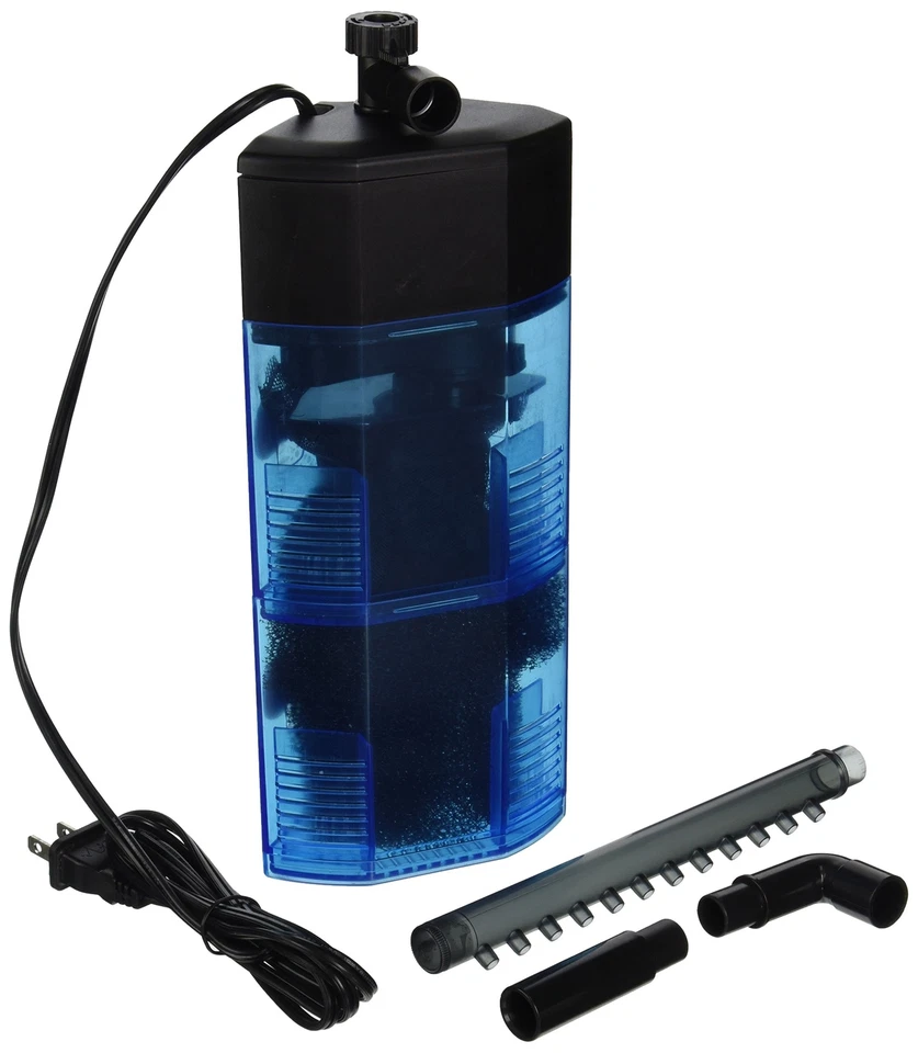 Penn-Plax Cascade 610 Fully Submersible Internal Filter for Aquarium Corners ...