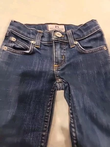 Juicy Couture girls blue denim B-Bottom jean size 4T. Butterfly on back pockets  - Picture 1 of 10
