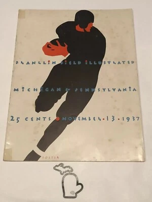 1937 Michigan @ Pennsylvania Quakers Original Football Program Penn UM UofM FR+ - Image 1 of 4