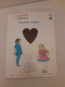 Vintage Childrens Non-Run Burgundy Fashion Tights USA New Size 4-6 - Picture 1 of 9