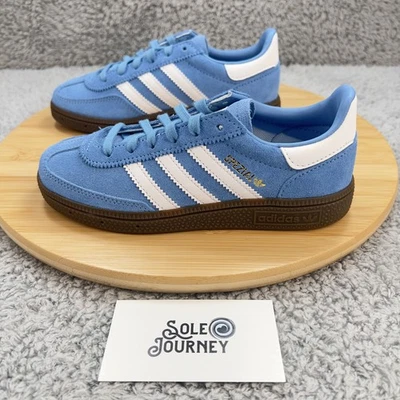 Adidas Balonmano Especial Zapatos Niños 13k Azul Blanco Gamuza Goma Clásico UNC Tenis Foto 1 de 4