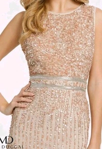 Neu mit Etikett Größe 8 Perlenkleid MacDuggal - cremefarben mit Verzierungen neu - Bild 1 von 11
