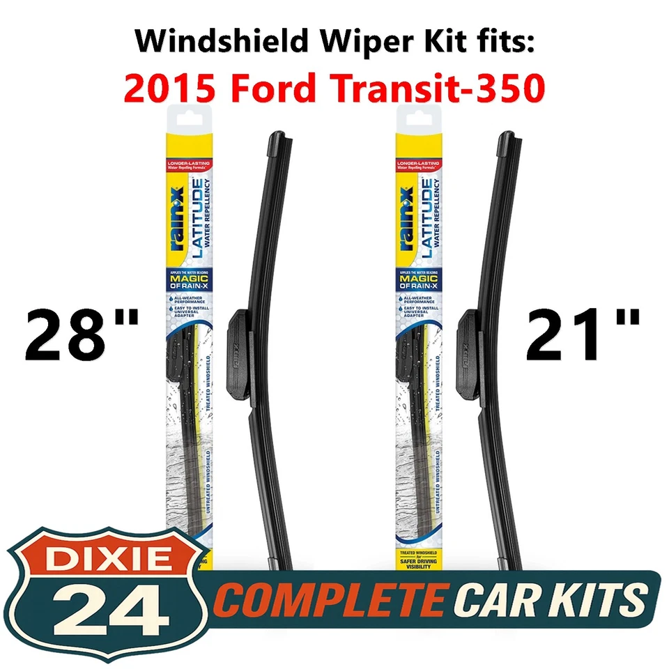 Rain-X Latitude 2-n-1 Wiper Kit fits: 2015 Ford Transit-350 (28" & 21") Foto 1 de 4
