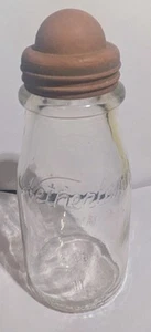 Vintage Half Pint Netherland Dairy Glass Milk Bottle With Rubber Cap Top Seal 6" - Picture 1 of 14