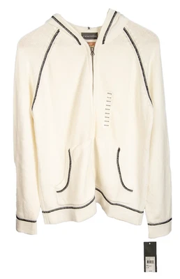 NUEVO CON ETIQUETAS Relativity Blanco con Borde Negro Tejido Sudadera con Capucha Chaqueta Dulce Para Mujer M Foto 1 de 4