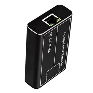 1000mbps POE Repeater 1 to 2 802.3af/at DC44V-55V Plug and Play No Configuration - Photo 1/17