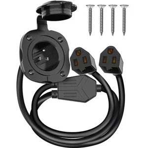 BEBOBLY 15 Amp AC Port Plug 125V Power Inlet Socket with Waterproof Cover & I... - Picture 1 of 7