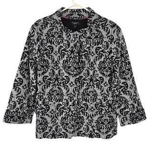 Talbots Blazer Damen 16 schwarz weiß Damast Blumenmuster klassisch festlich  - Bild 1 von 9