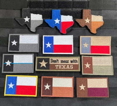 NW TACTICAL GEAR Texas Flag Patch Tactical Military Morale Hook Loop backed