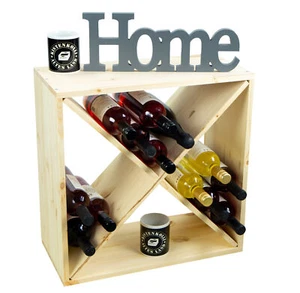 grosses Weinregal Natur 52 x 52 "X" Weinschrank Flaschenregal - Bild 1 von 10