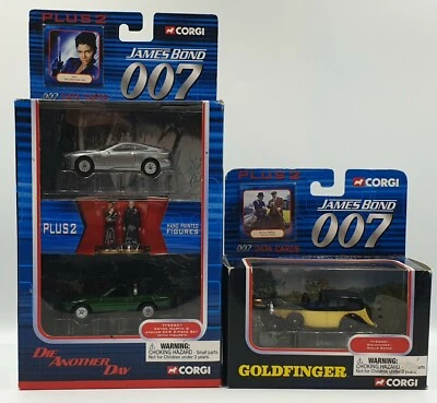JAMES BOND : ASTON MARTIN & JAGUAR XKR + FIGURES & ROLLS ROYCE CORGI MODEL SET - Image 1 of 4