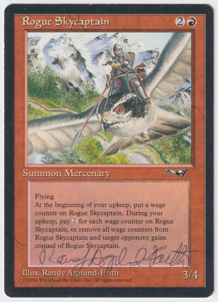 Signed Rogue Skycaptain MP Artist Randy Asplund-Faith 1996 MTG Reserved List EDH - Image 1 of 2