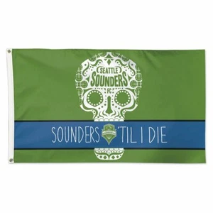 Seattle Sounders Flag 3 x 5 Foot Flag - Sounders Til I Die - Picture 1 of 1