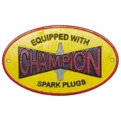 Champion Spark Plug Garage Sign Cast Iron Man Cave Garage Gift - Image 1 of 4