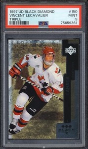 1997-98 Black Diamond Triple #150 Vincent Lecavalier Rookie RC PSA 9 Mint