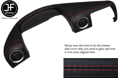 RED STITCH DRIVER SIDE DASH TRIM LEATHER COVER FITS NISSAN GT-R R35 09-15 - Image 1 of 2