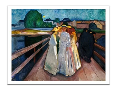 Edvard Munch ON THE BRIDGE (1903) Arte Famoso De Colección 17x22" Impresión Premium Foto 1 de 2