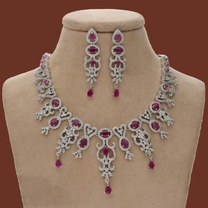 Elegant Cz Braut Halskette und Ohrringe Im Set Mehrere Farben für Damen - Bild 1 von 110