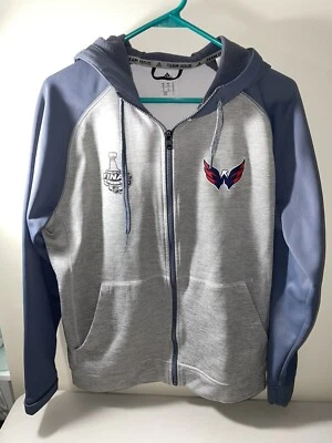 Adidas 2018 Stanley Cup Final NHL Washington Capitals Sudadera con Capucha Cremallera Completa Climática cálida M Foto 1 de 4