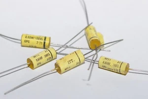 4x Vintage Kondensator ITT Typ MPT (GPG), 0.68 µF / 100 V, für Röhrenverstärker - Bild 1 von 1